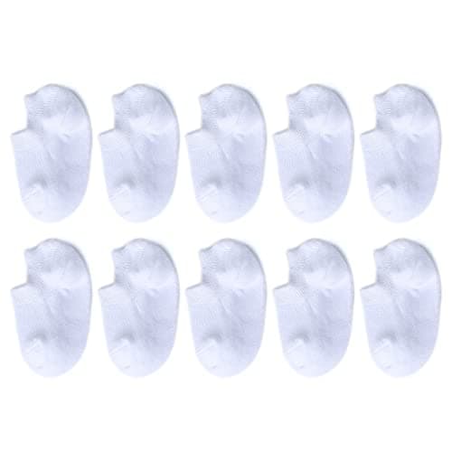 Image of Marchare Baby No Show Socks Cotton Non-Slip Low Cut Socks for Girls Boys Infant Toddler Value Pack White 10 pairs 12-24 months