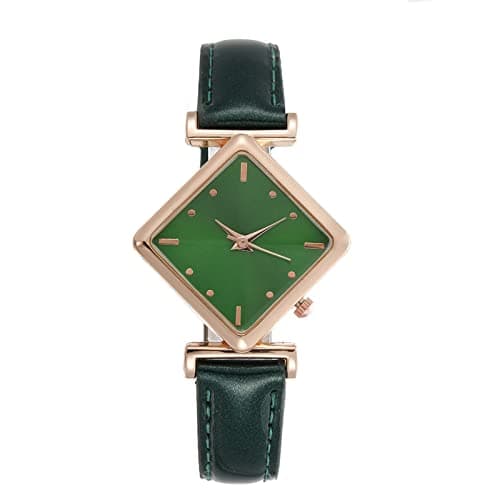 Image of Women Watch for Ramadan Days Ms. Watches Casual Leather Analog Quartz Watch Ms. Wristwatch Clock Business Date Casual Watch Watch Ladies (Green, One Size)