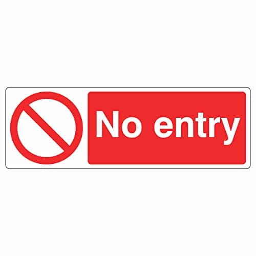 Image of 600mmx200mm No Entry Sign Rigid Plastic