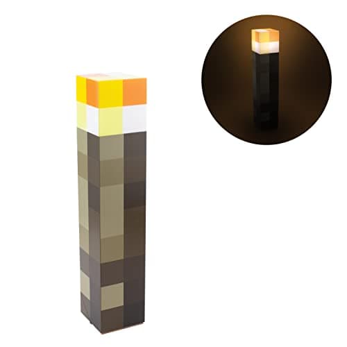 Image of Paladone Minecraft Torch Lamp with 2 Light Modes, Wall Mountable and Freestanding, Battery Operated