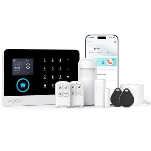 Image of PG103 Home Security Alarm System,4G Alarm 8-Pieces-kit System with Phone APP Alert,Door/Window Sensor, Siren,Compatible with Alexa,NO Monthly Fees