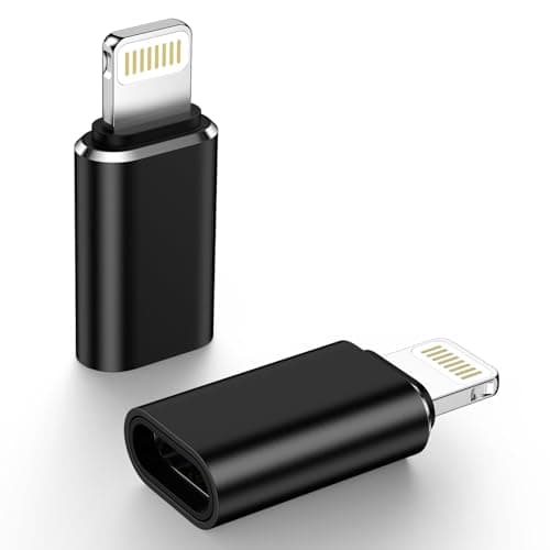 Image of USB C to Lightning Adapter, 2Pack USB C Female to Lightning Male Adaptor, Type C to iPhone Adapter Connector Support Fast Charging/Data Sync for iPhone 14 13 12 11 Pro Max, Not for Audio/Headphone/OTG
