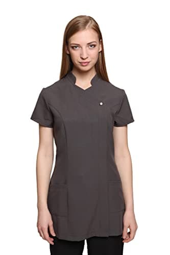 Image of Mirabella Health & Beauty Women's Freya Beauty Tunic Uniform Dark Grey 8 UK