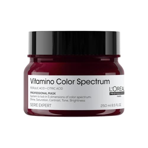 Image of L'Oréal Professionnel Vitamino Color Spectrum Rinse Off Hair Mask 250ml, For Coloured Hair, With Ferulic Acid + Citric Acid, Stronger & Smoother Hair, Conditioner Treatment