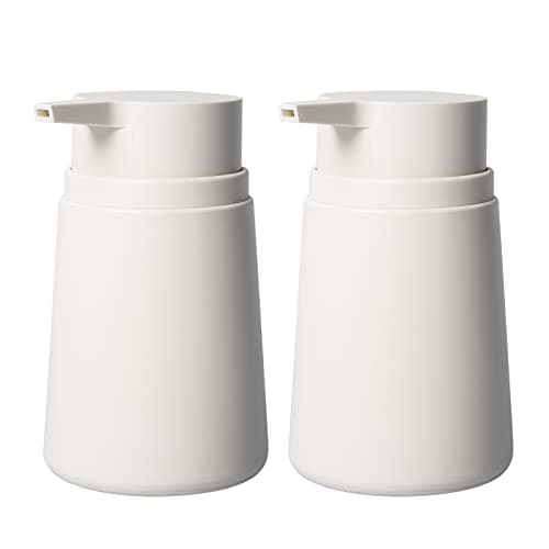 Image of Topsky Soap Dispenser with Plastic Pump, 320ml Liquid Hand Soap Dispenser, Rustproof Pump for Kitchen & Bathroom, Great for Lotions, Essential Oil, Liquid Soaps, 2 Pack (Cream White)