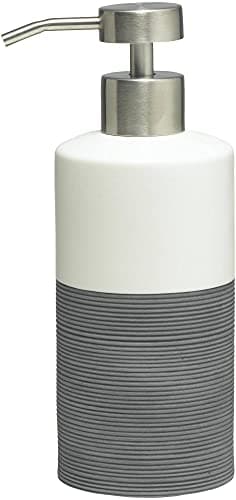 Image of Sealskin Doppio Soap Dispenser, Porcelain, Grey, 8.5 x 18 x 6.7 cm