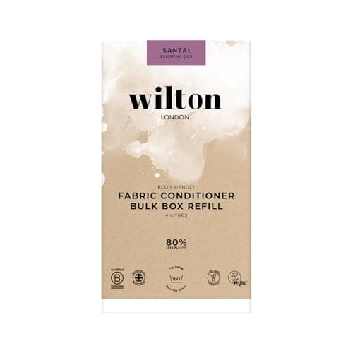 Image of Wilton London Santal Eco-Friendly Gentle Fabric Conditioner 160 Washes (4L) Refill - Vegan Plant-Based Biodegradable Natural Fabric Softener - Packed with Essential Oils for Long Lasting Fragrance