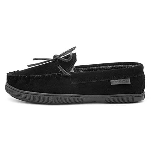 Image of Hush Puppies Ace Mens Moccasin & Full Slippers Black 6 UK