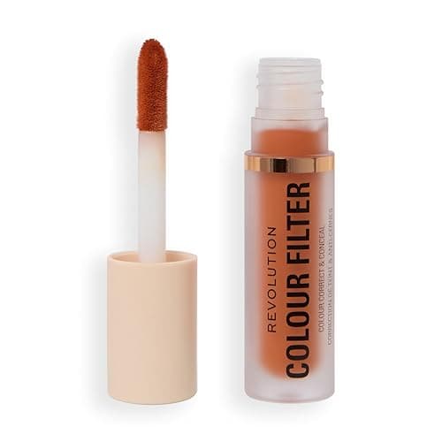 Image of Revolution Colour Filter Correcting Concealer, Buildable Full Coverage Makeup, Soft Matte Finish, Long-Lasting, Vegan & Cruelty-Free, Orange, 4g
