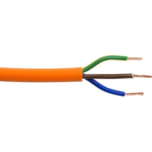Image of Orange 3 Core Flex Cable Wire 0.75mm 1.0mm 1.5mm 2.5mm Mower Hedge Strimmer Cable ***SOLD PER MTR*** (1.0mm 10Amp Rated)