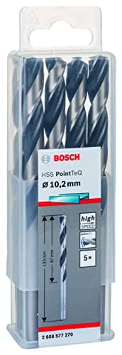 Image of Bosch Professional 5-piece PointTeQ HSS Twist Drill Bit (for Metal, 10.2 x 87 x 133 mm, Drill Driver Accessories)