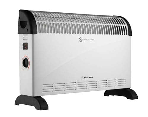 Image of Belaco 2000W Electric Portable Convector Heater 3 adjustable heat settings fast heating space heater Manual Thermostat BS plug (White)