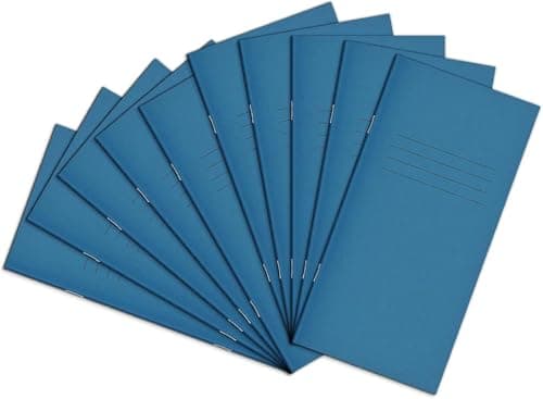 Image of Rhino 8 x 4 Exercise Books, 32-Page / 8mm Lined Paper Notebook, 100-Pack, Writing Book, Office & School Stationery Supplies, Light Blue
