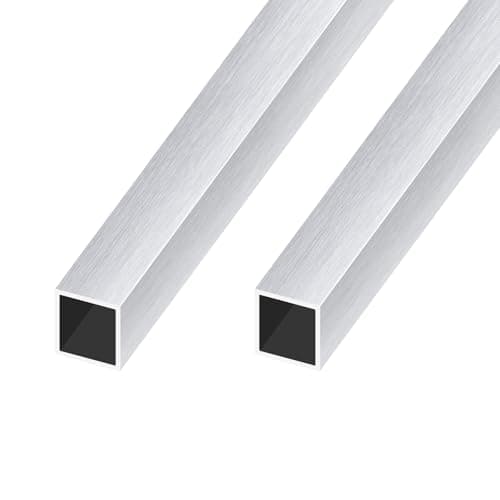 Image of iMeistek 6063 Aluminium Square Tube, 25mm x 25mm x 1mm Wall Thickness, 300mm Length Hollow Square Aluminium Tubing,Suitable for DIY Models Home Decoration, Pack of 2