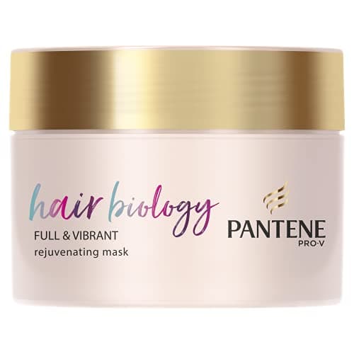 Image of Pantene Hair Biology Hair Mask Full and Vibrant, Rejuvenating Hair Thickener Mask, Hair Repair Treatment For Fine, Thinning and Coloured Hair, 0% Parabens, Colourants and Mineral Oils, 160ml