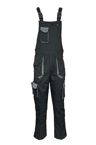 Image of Atomic Workwear Reinforced Multi-Pocket Dungarees Bib & Brace Overalls with Knee Pad Pockets – Heavy Duty Workwear for Builders, Tradesmen & Industrial Use