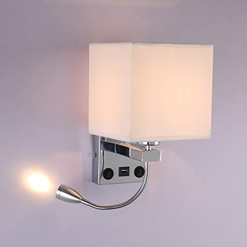 Image of DEECOZY LED Wall Lamp Indoor, Bedside Reading Rocker Wall Light,2 Toggle Switches,Tendlife Bedroom Wall Lamp, Candle Holder Living Room Corridor Wall Lamp 3W and E27 Lamp Holder