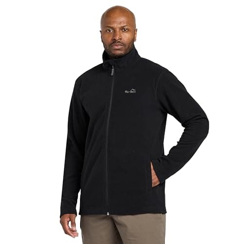Image of Peter Storm Men's Bracken Full Zip Fleece Jacket, Recycled Polyester Microfleece, Regular Fit, 160g Brushed Material (UK, Alpha, L, Regular, Regular, Black)