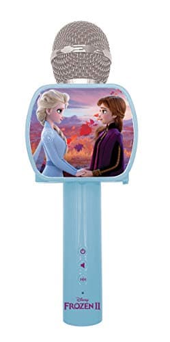 Image of LEXIBOOK, Frozen, Bluetooth® Microphone with Voice changer function, Phone holder included, built-in speaker, Blue, MIC240FZ