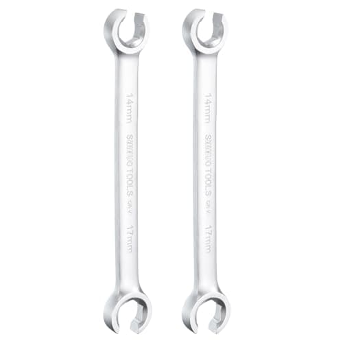 Image of sourcing map Flare Nut Wrench 14mm x 17mm CR-V Nickel Plating Wrench for DIY Automotive Repairs and Household Maintenance