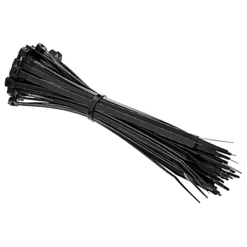 Image of Black Cable Ties, 200mm x 2.5mm, Pack of 100, 8" Premium Nylon Zip Ties Multi-Purpose Plastic Tie Wraps Secure Self-Locking Mechanism for Home, Garden, Office and DIY by AAN