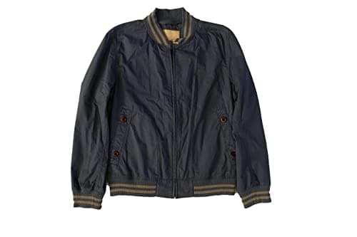 Image of BOSS men blue pima cotton bomber varsity style jacket coat Ollit-D 50239871 Medium 38R