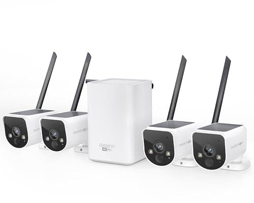 Image of Swann MaxRanger4K Wireless NVR Security System, 4-Cam Kit with Solar Panels, Longest Range Wi-Fi, Person/Vehicle Detection, Colour Night Vision, Local Storage, No Monthly Fee, MR4KSD4