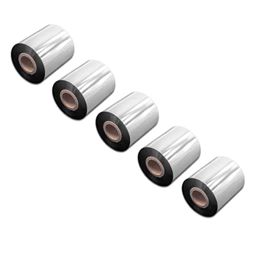 Image of vhbw 5X Thermal Ribbon Compatible with Intermec Honeywell PM43C, PX6i, PX4i Label Printer, 70 mm x 300 m, Wax Resin, Black
