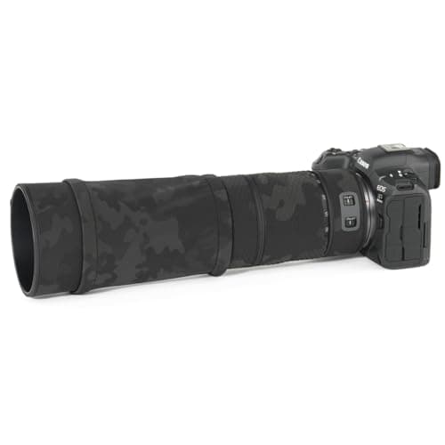 Image of CHASING BIRDS Camouflage Waterproof Lens Coat for CANON RF 100-400mm F5.6-8 IS USM Rainproof Lens Protective Cover (Shadow Black, With Extender RF 1.4X)