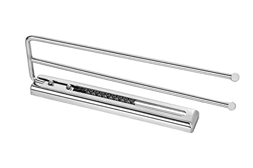 Image of Gedotec Design towel Rail Bathroom and Kitchen Cabinet Pull-Out towel Holder – Selena | Polished Chrome | 2-Arm Tea Holder – 1 Piece