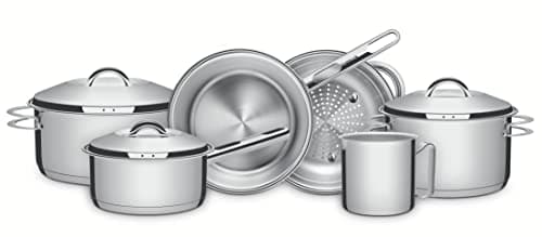 Image of Tramontina 6 Pcs. Stainless Steel Cookware Set, for Induction, Electric, Gas and Ceramic Glass Hobs, ‎Cookware, Kitchen, 65510200