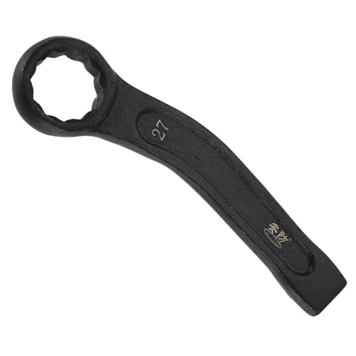 Image of sourcing map Striking Wrench 27mm 45# Steel Spraying 6-Point Flat Strike Wrench Slogging Ring Spanner Bend Handle Box End Striking Tool for Automotive Repair Furniture Assembly, Black
