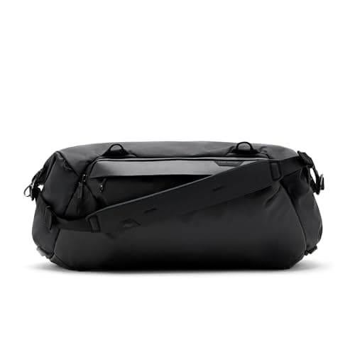 Image of Peak Design Travel Duffel 50L, Black, Extra-Wide Single Zip Access, Weatherproof Shell, 4 External Pockets, Fits Packing Cubes & Camera Cubes, Ideal for Weekend Trips, Versatile Duffel Bag for Travel