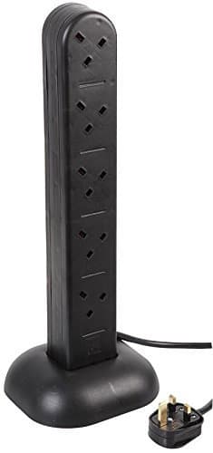 Image of Sivitec 2 m 10 Way Tower Gang Angled Sockets - Black