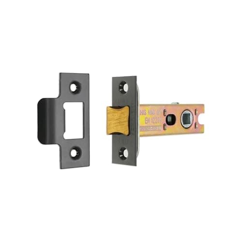 Image of CE Certified 3” Heavy Duty Fire Rated Gunmetal Grey Sprung Tubular Door Latch Lock 75mm – for Internal and External Doors 