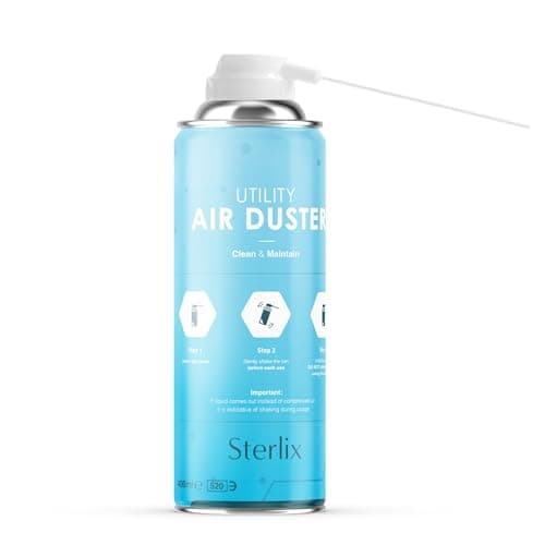 Image of Sterlix Air Duster Can 400ml Compressed Air Spray Can Dust Cleaner PC, Keyboard, Electronic Devices & Car Cleaning Protect & Maintain Easy Use Blow Dust & Dirt Extension Tube Professional Use