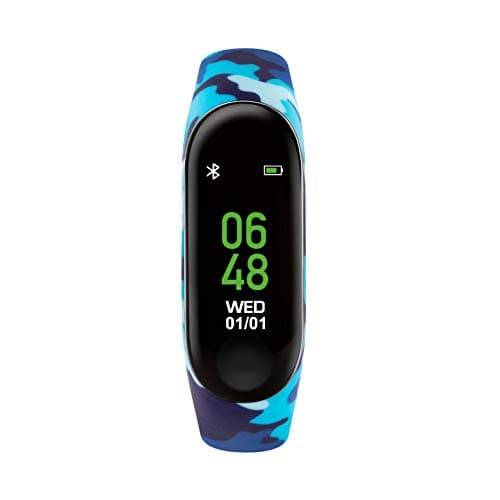 Image of Tikkers Series 1 Kids Printed Camo Blue Silicone Strap Activity Tracker TKS01-0003