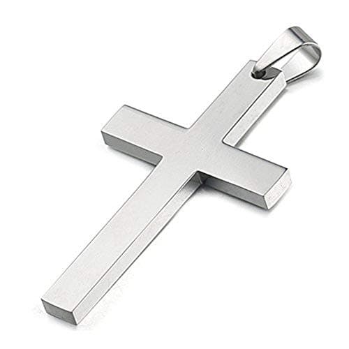 Image of Ouslier 925 Sterling Silver Simple Unisex Mens Cross Pendant Jewelry, Sterling Silver