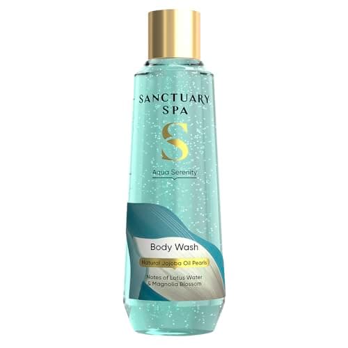 Image of Sanctuary Spa Aqua Serenity Body Wash 250ml, Refreshing Shower Gel with Jojoba Oil Pearls & Aquatic Lotus Water & Magnolia Blossom, 91% Natural Ingredients, Moisturising & Relaxing