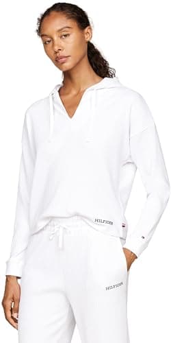 Image of Tommy Hilfiger Women's V-neck Hoodie, White (White), L