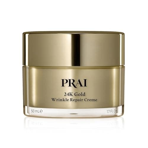 Image of PRAI 24k Gold Caviar Wrinkle Repair Creme 50ml - Intensive Real 24K Gold - Advanced Anti-Ageing Anti-Wrinkle Skincare - Hydrates, Firms, Brightens Skin - With Hyaluronic Acid, Peptides & Sunflower Oil