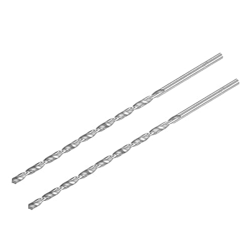 Image of sourcing map HSS(High Speed Steel) Extra Long Twist Drill Bits, 5mm Drill Diameter 200mm Length for Hardened Metal Woodwork Plastic aluminum alloy 2 Pcs