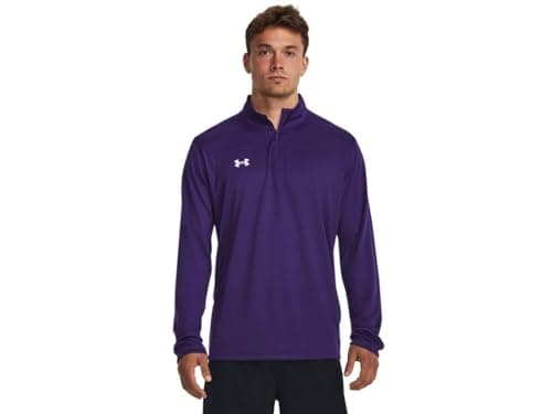 Image of Under Armour Men's Team Tech 1/4 Zip Loose Royal Blue Long Sleeve Shirt, Purple / White, XL