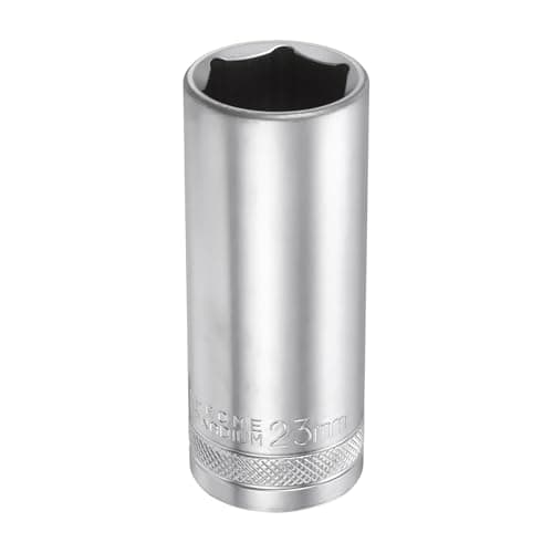 Image of sourcing map 6 Points Deep Socket 1/2" Drive 23mm Deep Metric CR-V Steel Polished Nickel Plating 78mm / 3.1" Long Hex Socket Tool for Home Auto Nuts Bolts Repair