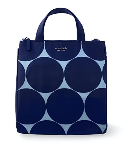Image of Kate Spade New York Portable Soft Cooler Lunch Bag, Thermal Tote with Silver Insulated Interior Lining and Storage Pocket (Joy Dot)