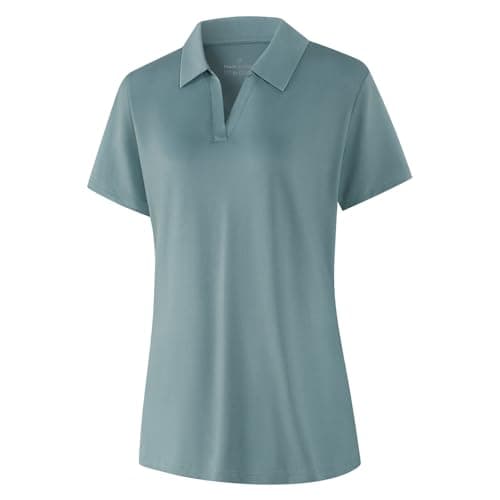 Image of OPAWO Women's Polo Shirt Short Sleeve Green Golf Polo Ladies Polo Shirts Gym Tops Women Ladies Golf Tops Womens Golf Clothes Premium Sports Polo Shirt Women (XXL)