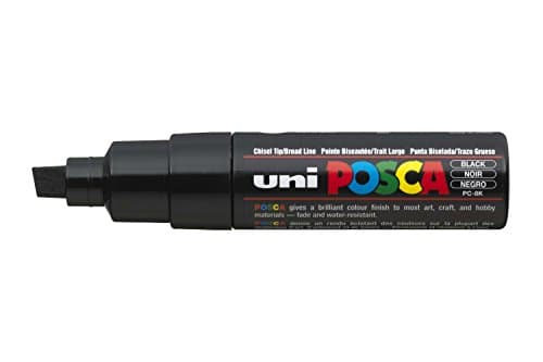 Image of uni-ball Posca PC-8K Broad Chisel Tip Marker - Black, Pack of 6