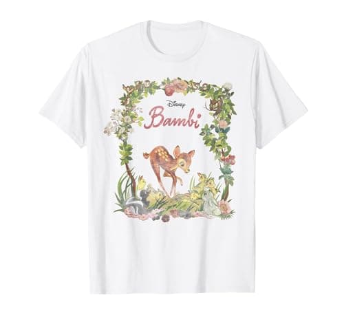 Image of Disney Bambi Floral Framed Portrait T-Shirt