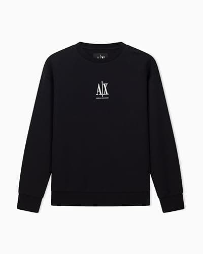 Image of Armani Exchange Women's Icon Project, Embroidered Logo, Crew Neck Sweatshirt, Black, L, black, L