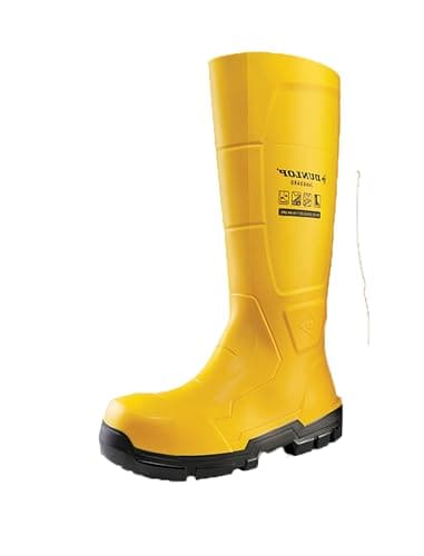 Image of DUNLOP JobGUARD S5 Unisex Full Safety Waterproof Industrial Work Boots, Safety Yellow, Chemical and Slip Resistant PVC Wellies with Steel Toecap and Midsole for Outdoor and Construction - EU42, UK8
